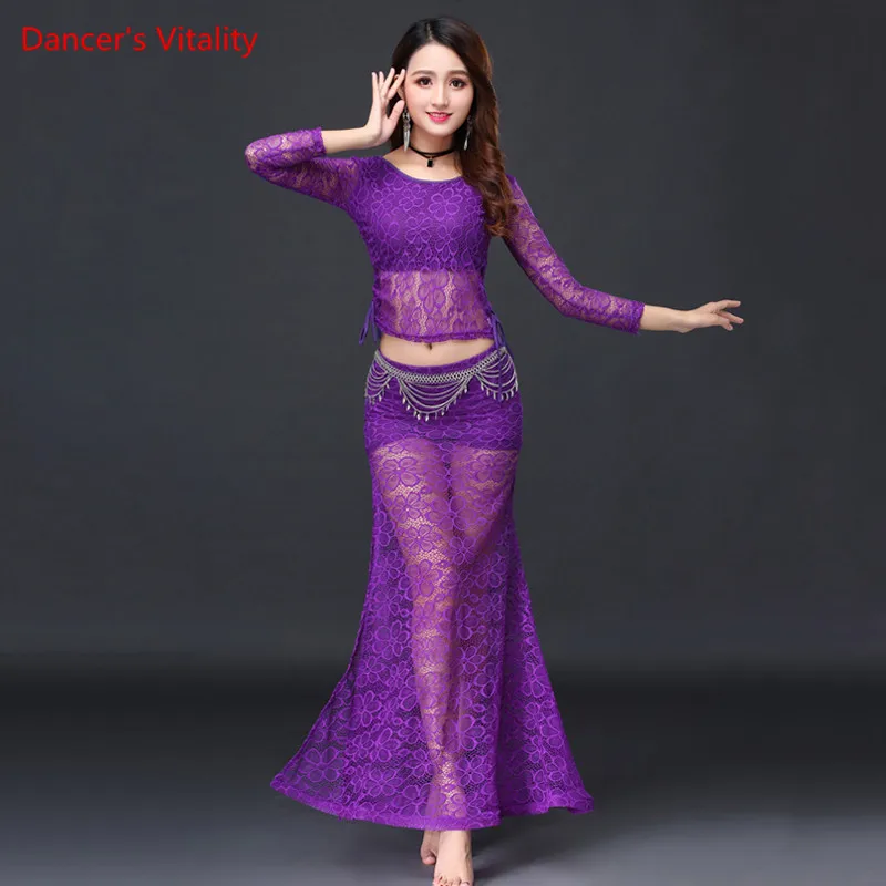 Новое поступление кружевной топ для танца живота кружевная длинная юбка