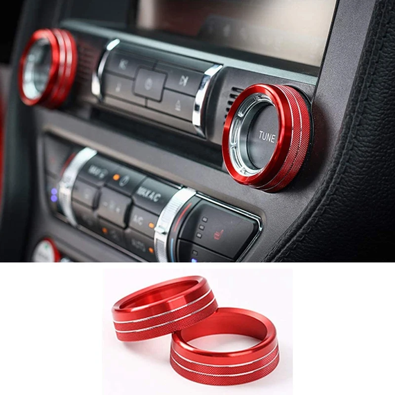 Красный Алюминиевый Регулятор громкости фары Накладка на кольцо отделка