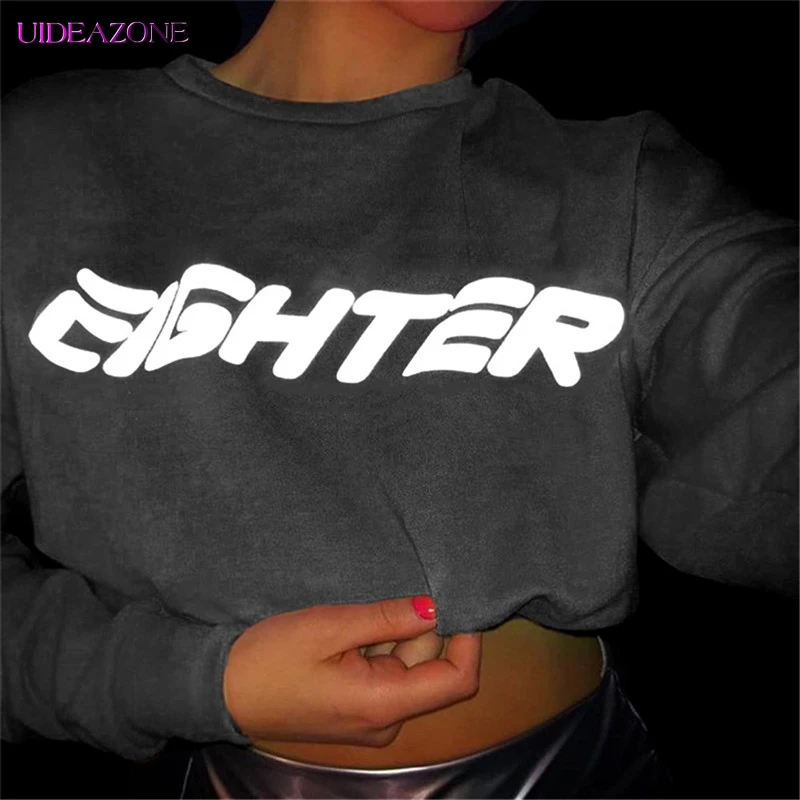 UIDEAZONE толстовки со светоотражающими буквенными принтами повседневные топы с