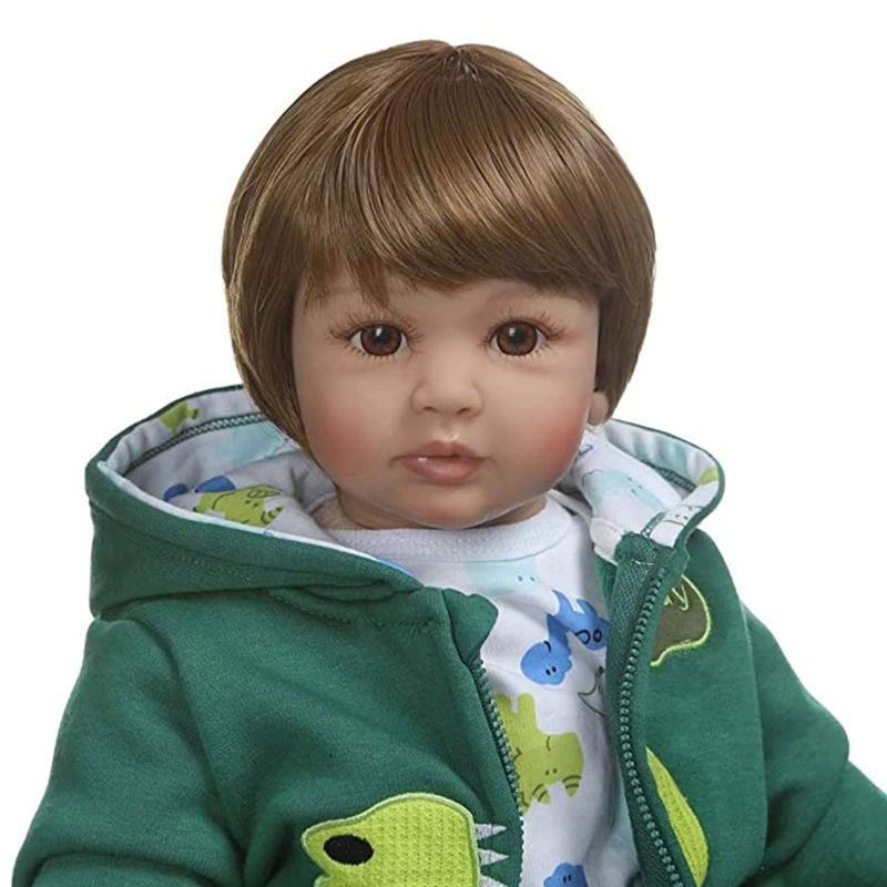 

24 inch 60cm Lovely Reborn Baby Dolls Toddler Realistic Silicone Short Hair Toy Y4UD