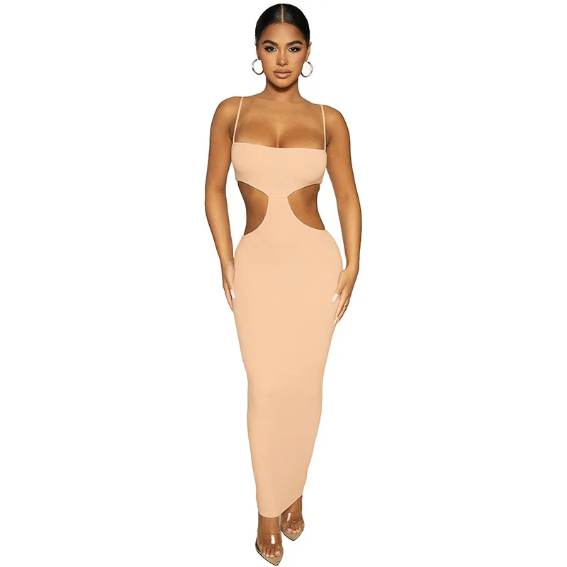 

Европейский и американский стиль, Новинка лета 2021, женское модное платье на бретельках с одним открытым плечом, сексуальное облегающее плат...