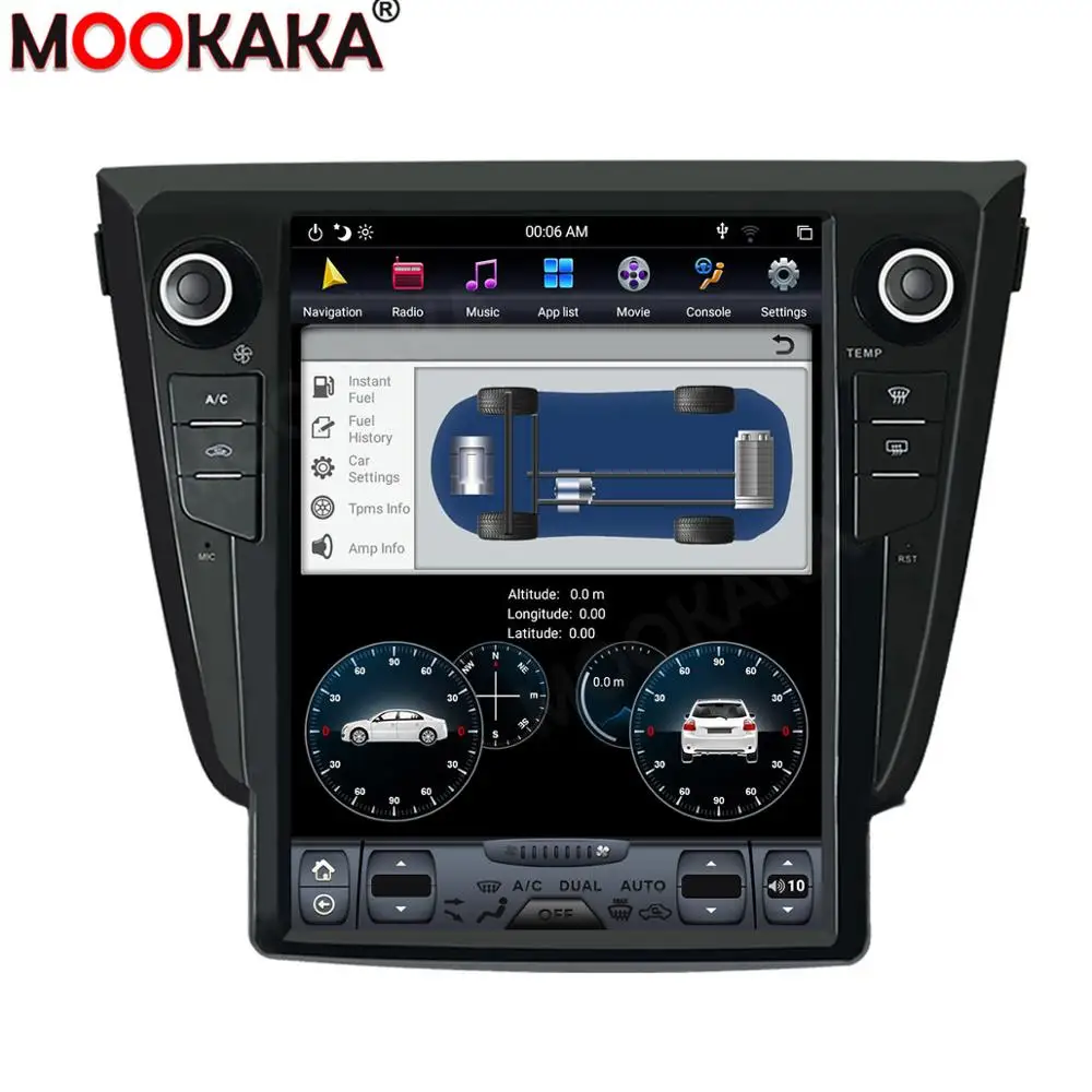 Автомобильный GPS-навигатор Tesla Android9 с вертикальным экраном для Nissan X-TRAIL/Qashqai/RougStereo