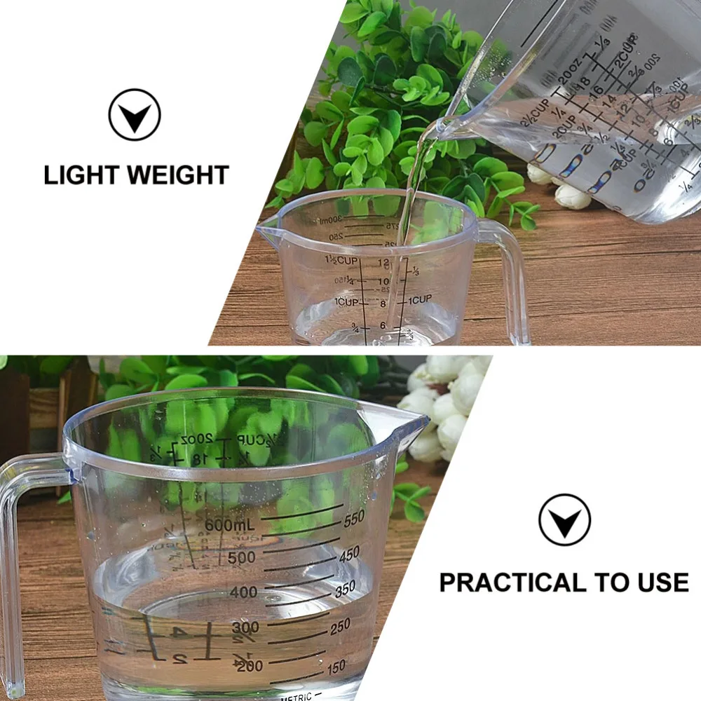 

3pcs Baking Measuring Cups Graduated Cups Transparent Scale Cups for Home