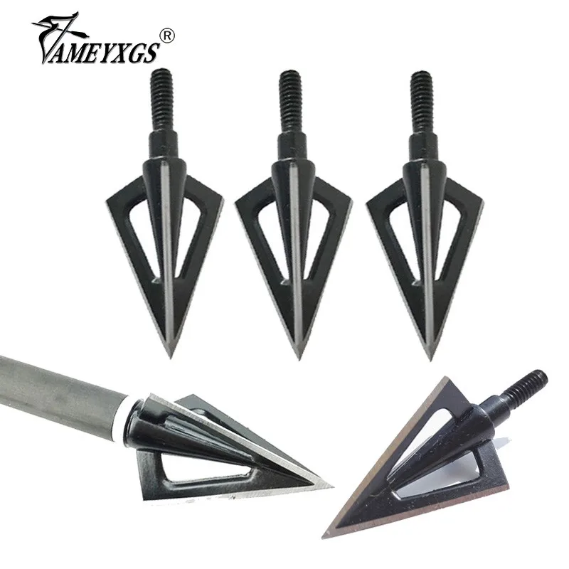 

3pcs 100grain Archery Broadheads 3fixed Blades Arrowhead Screw In Arrow Points Compound Recurve Bow Crossbow Shooting Hunting