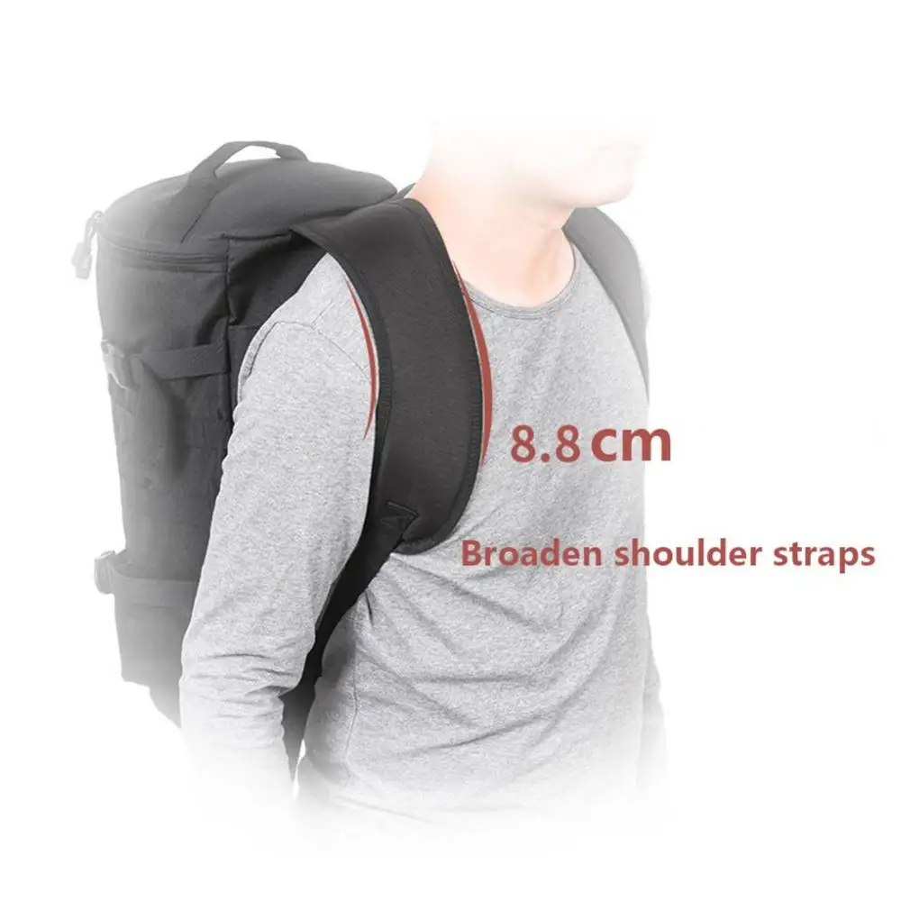 

23L Fishing Bag Folding Black Cylindrical Large Capacity Fishing Tackle Backpack Tackle Storage Bags Travel Carry Bag Black