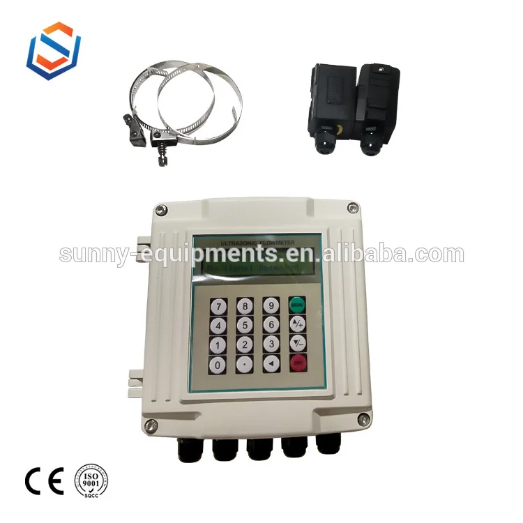 

fixed installation wall mount ultrasonic flowmeter meter clamp on transducer