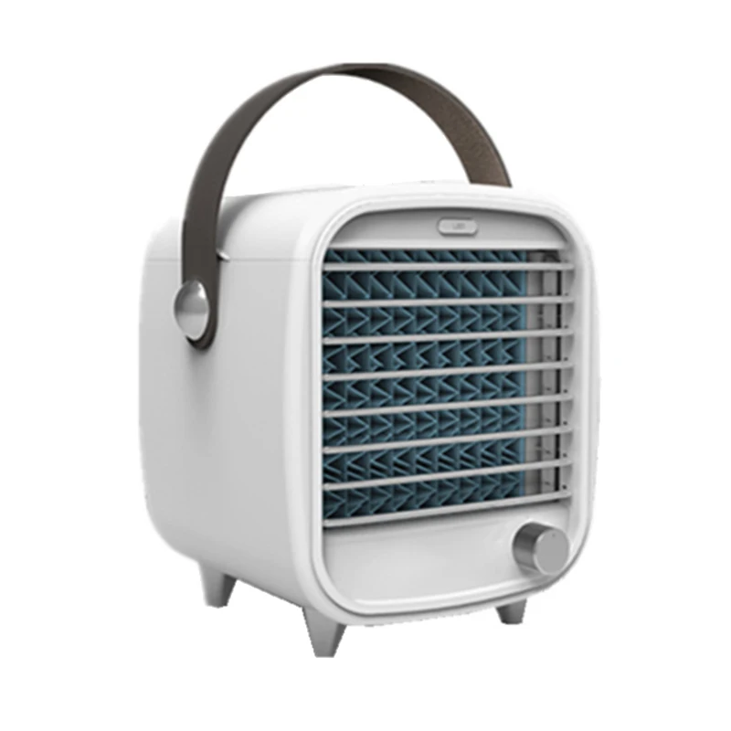 

Portable Air Conditioner Small USB Desktop Air Cooler Built-in Ice Box Cooling Fan Strong Wind Night Light Features