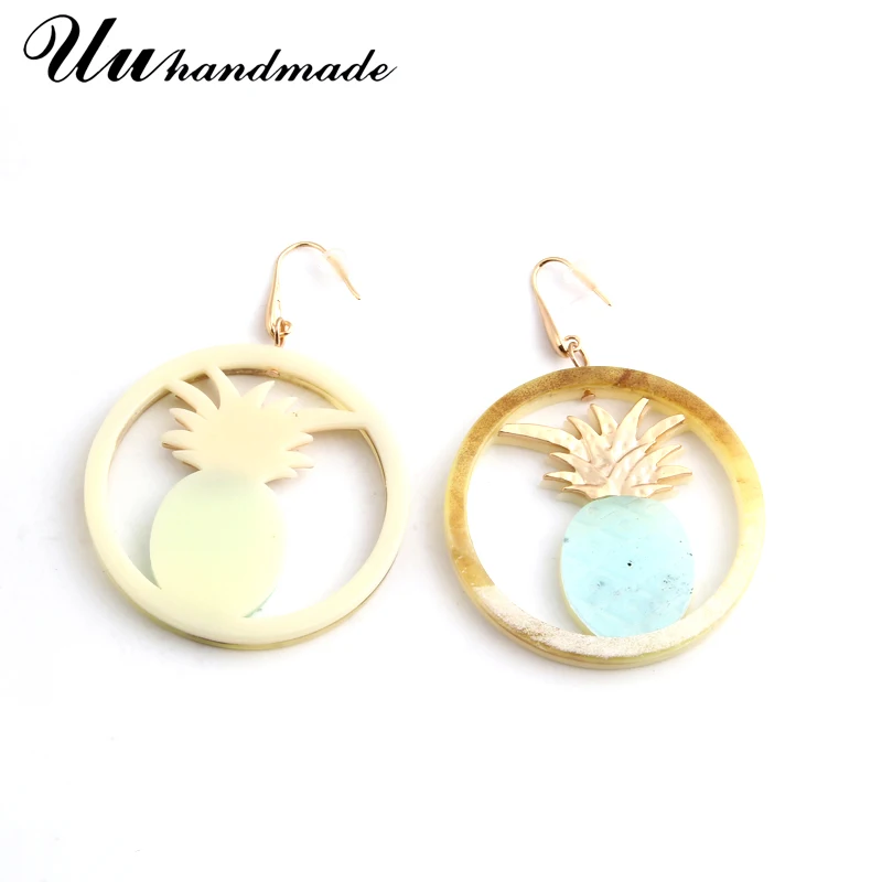 Стильный ананас серьги с фруктами Модные Акриловые женщин ювелирное изделие для