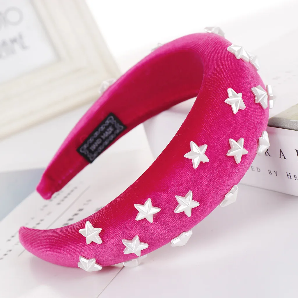 Punk Women Velvet Star Hairbands Princess Queen Halloween NightClub Hairwear Soft Wear Headbands |