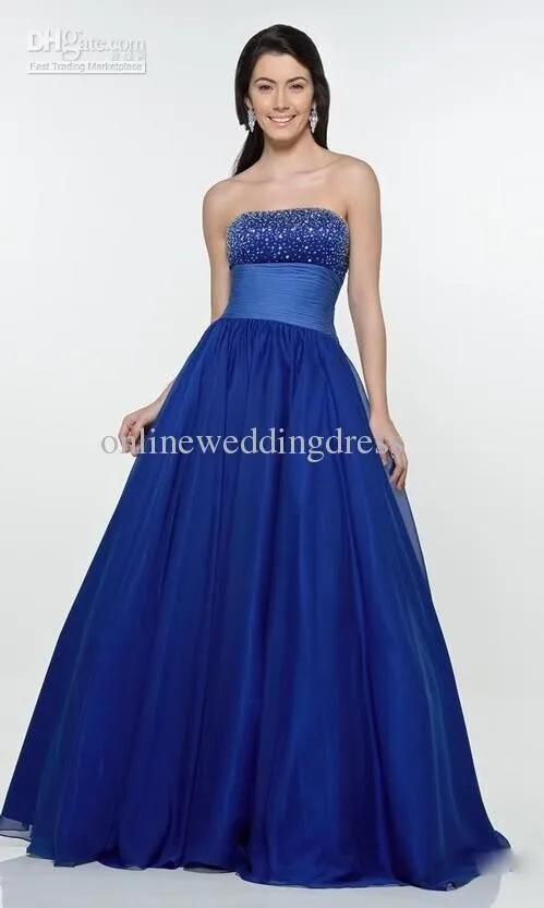 

new hot sexy a-line beading debutante vestido de festa longo 2016 free Shipping royal blue long evening gown party prom Dresses