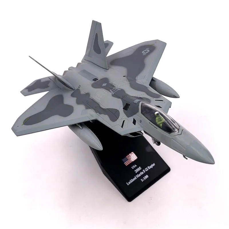 Весы игрушечные модели самолетов США 1/100 F22 Raptor Fighter литой металлический самолет