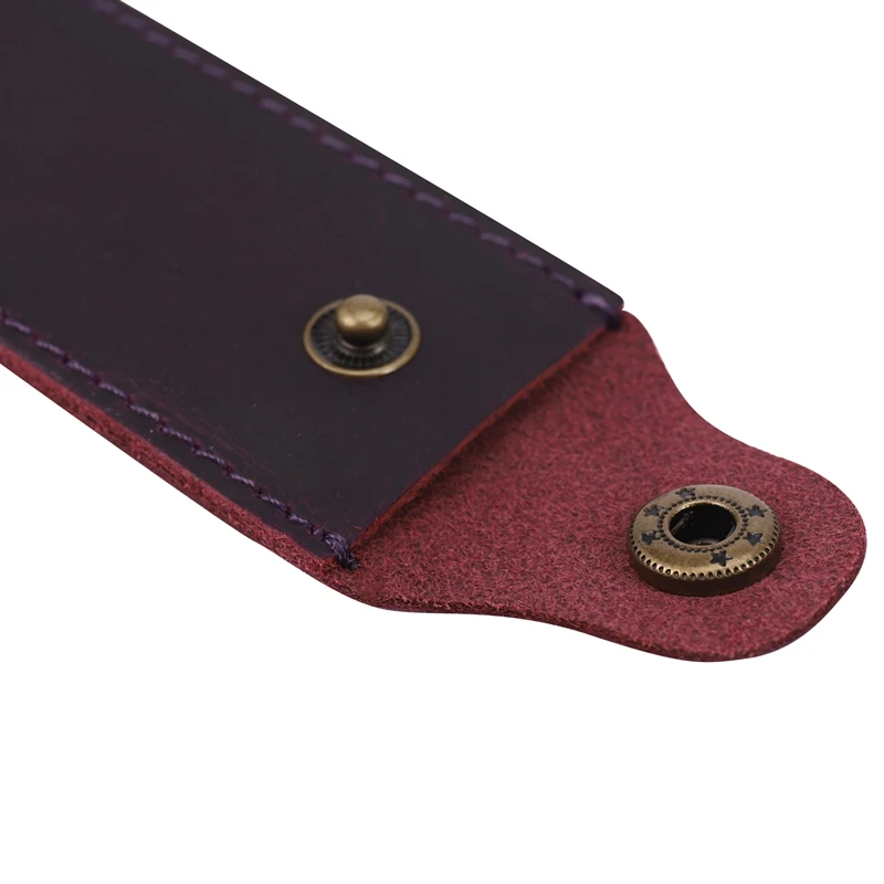 

Genuine Leather Pen Pouch Holder Single Pencil Bag Pen Case with Snap Button for Rollerball Fountain Ballpoint Pen