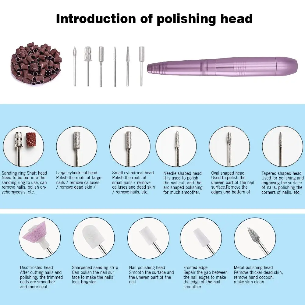 

Professional Electric Nail Drill Machine Kit Remove Polish Nail Art Pen Pedicure Nail File Manicure Machine Nail Art Tools