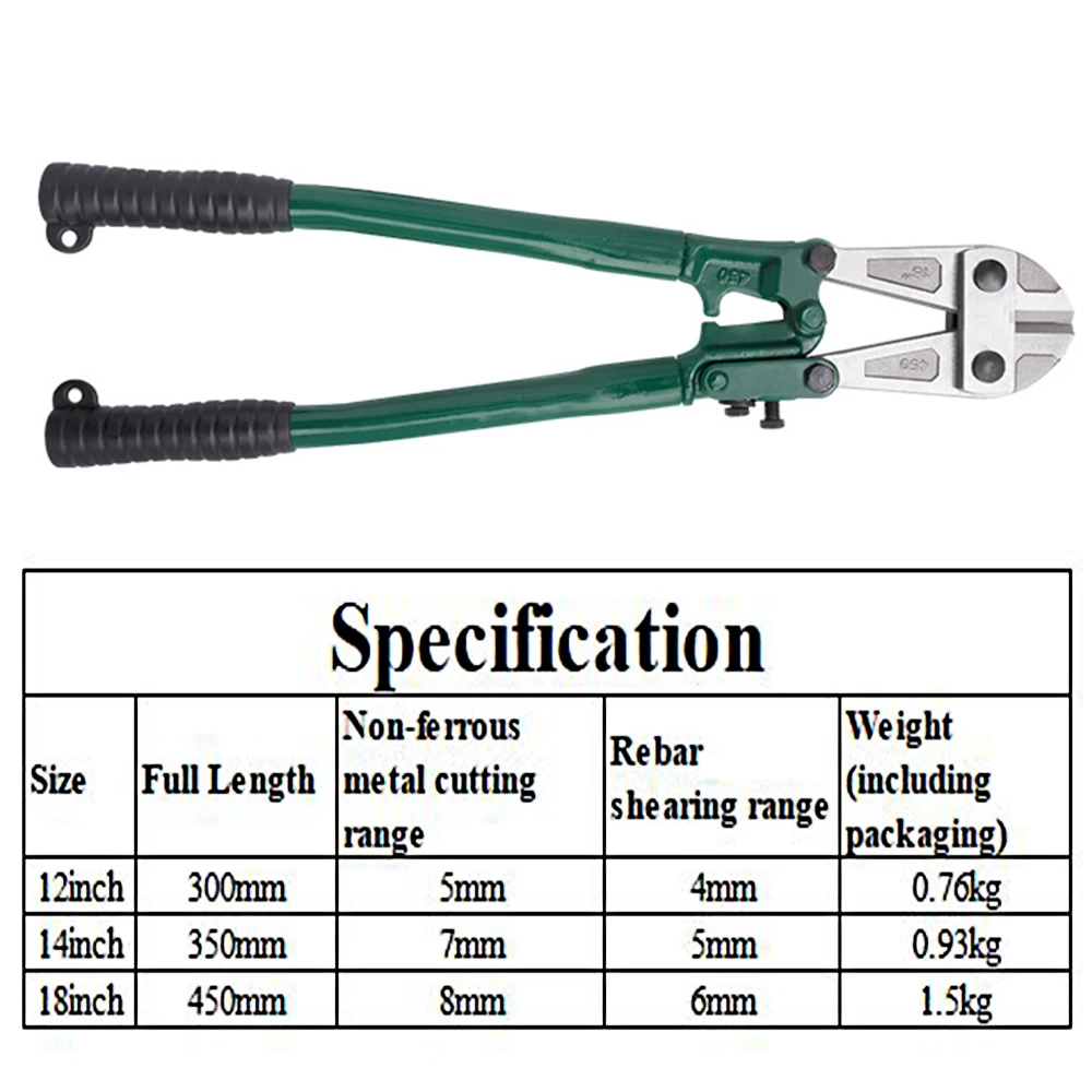 

12/14/18 Inch Wire Bolt Cutter Tool Heavy Duty Pliers Strong Shear Lock Chain Thicken Hand Tools Labor Saving Cutters