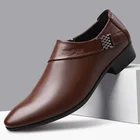 2020 новые мужские оксфорды в деловом стиле, обувь без шнуровки, цвет черный, коричневый, Мужская офисная Свадебная обувь с острым носком из PU искусственной кожи, модельные туфли