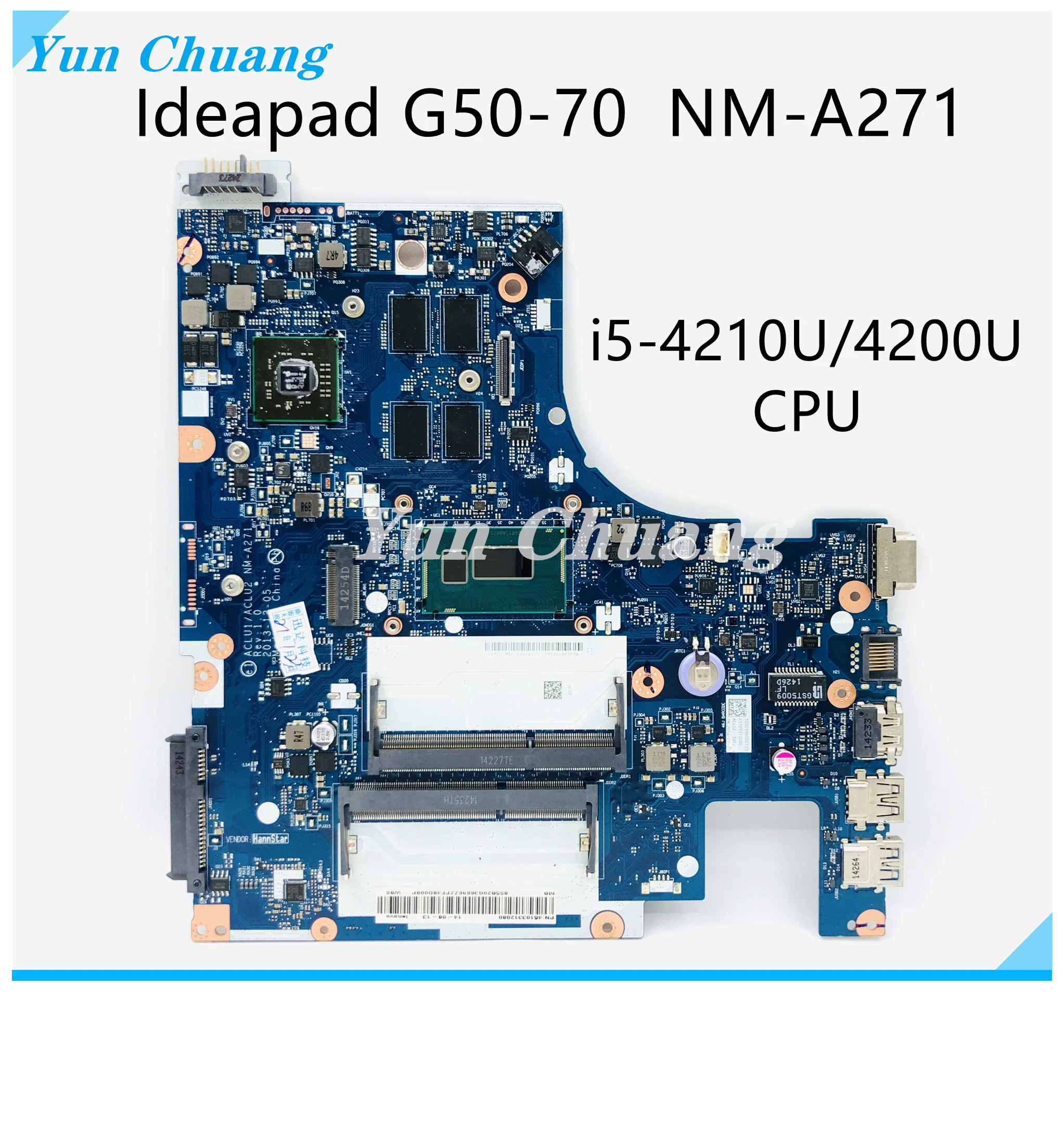 Материнская плата ACLU1/ACLU2 NM-A271 для ноутбука Lenovo Ideapad G50 G50-70 V1000 материнская 5B20G36696 с