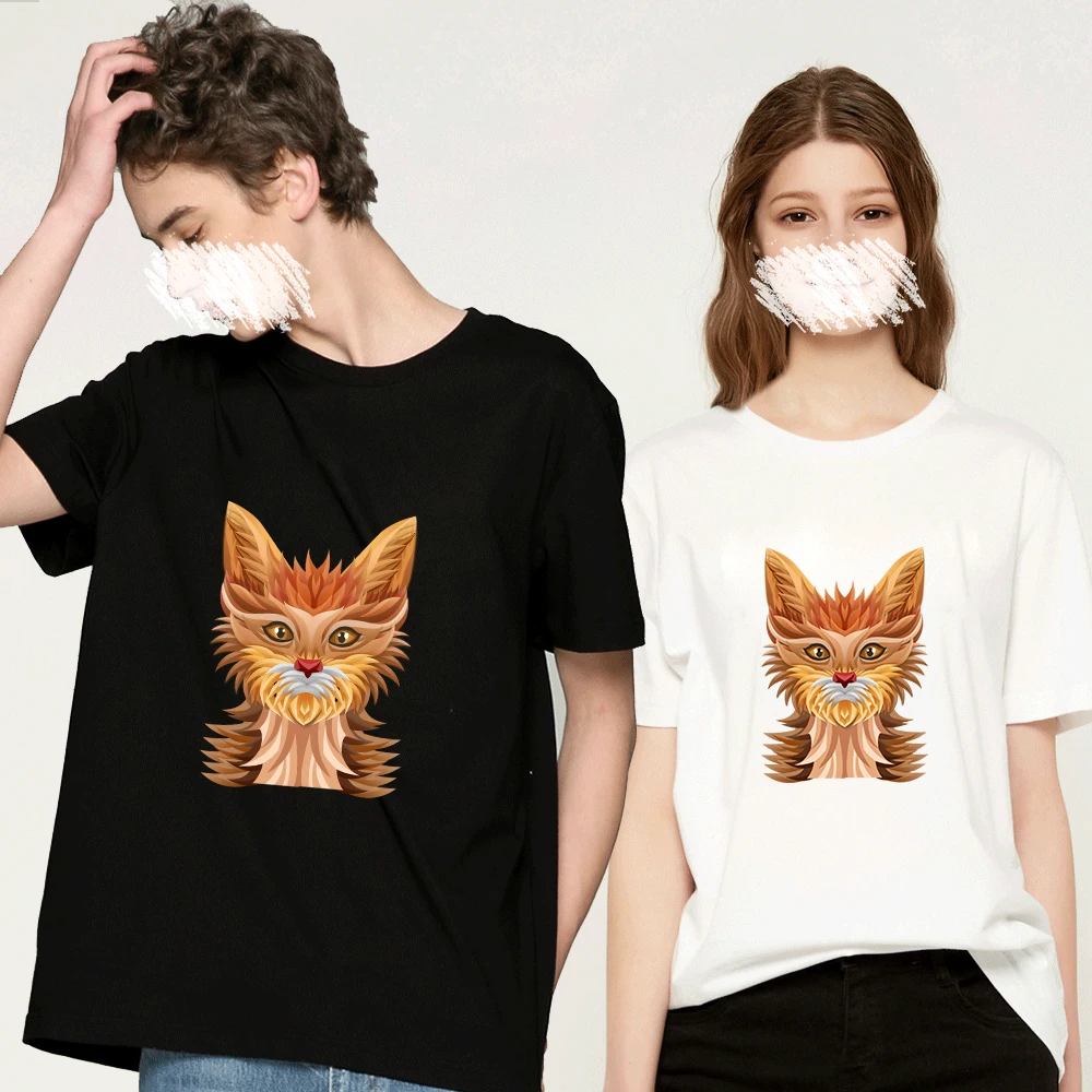 Мужская хлопковая футболка простая с милыми животными топы короткими рукавами