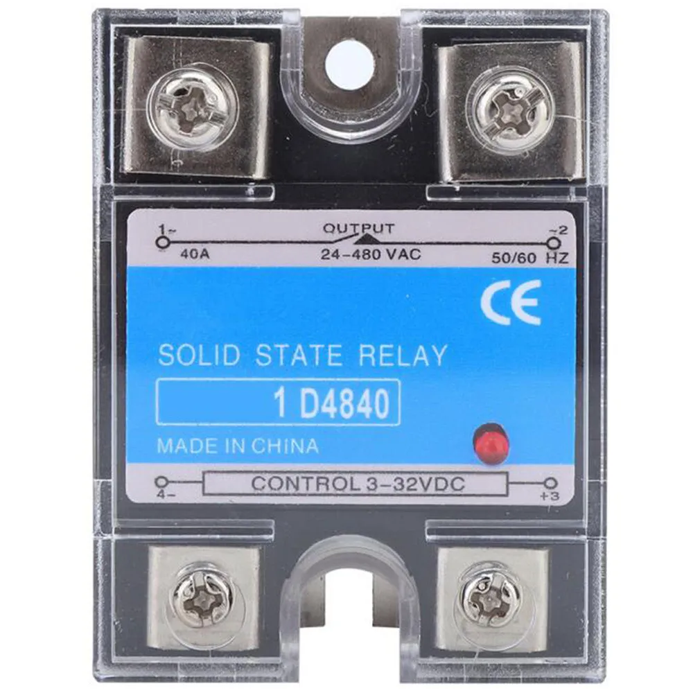 Однофазное твердотельное реле SSR с 24-480 В переменного тока на 3-32 постоянного для