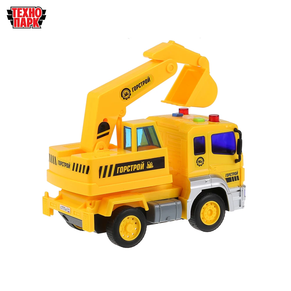 Машина ТЕХНОПАРК КАМАЗ экскаватор 17см пластиковый со светом и звуком