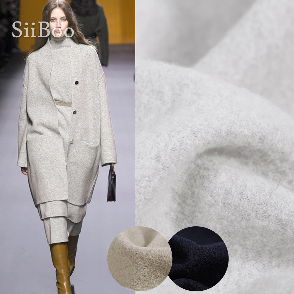 Роскошная вязаная шерстяная ткань в итальянском стиле цвета хаки белого темно