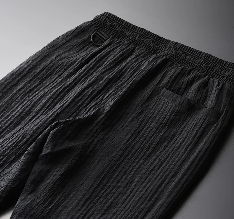 

Stand Collar Mens Sets (T-SHIRTS+PANTS) Plus Size 4xl Luxury Wrinkle Fabric Short Sleeve Man Sets Summer Pants Mans Sets