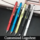 Шариковая ручка со скрытой отверткой, металлическая, разноцветная, 6 функций
