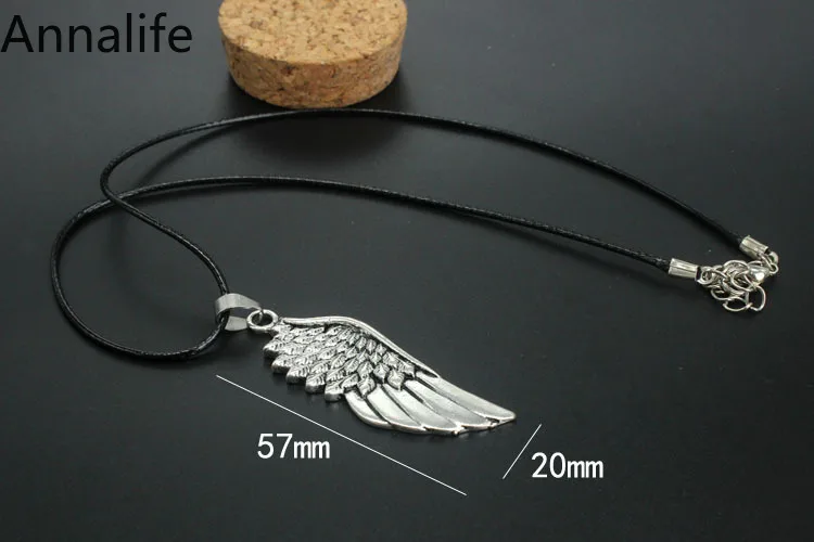 2019 New Vintage Male Punk Long Sweater Chain Choker Necklace Angel-Wing Hook Pendant Men Women Jewelry Gifts | Украшения и
