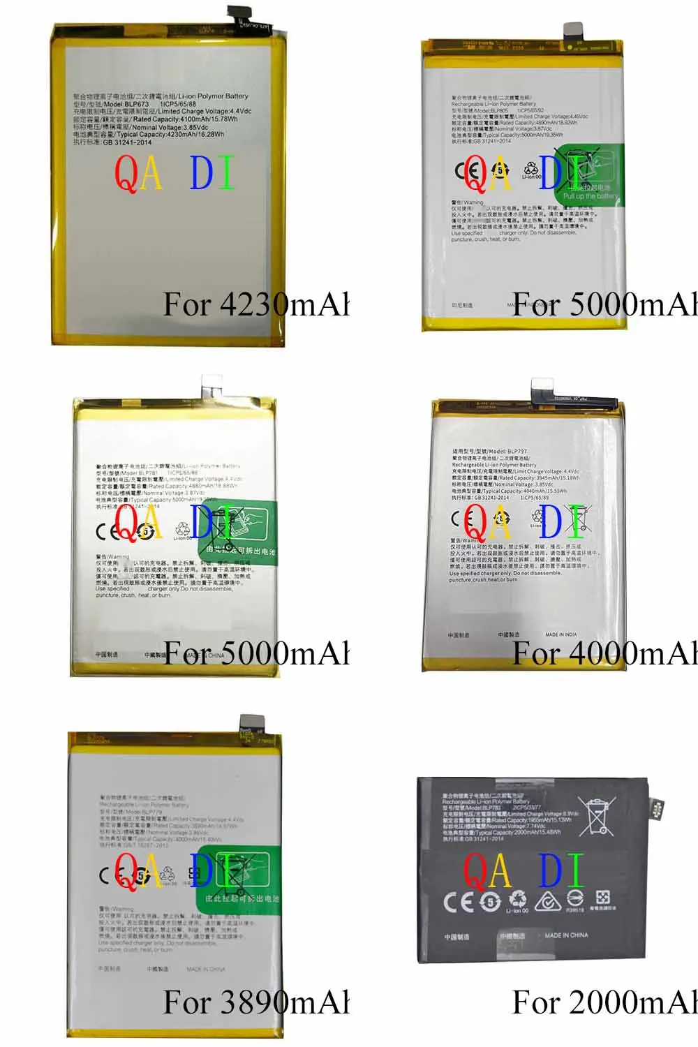 Аккумулятор для oppo A11k A12 A12e A12s A32 A33 2020 A52 A53 5G A53S A72 4G A73 A92 A92s ACE EVA CPH2077 CPH2083 CPH1853 PDVM00