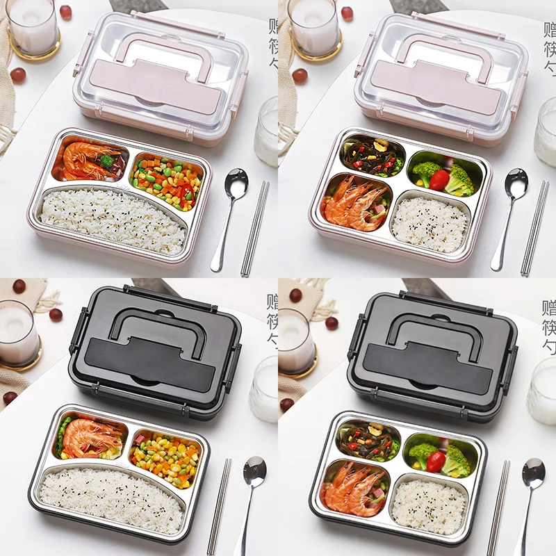 Ланч-бокс 304 из нержавеющей стали для детей и взрослых Bento Boxs герметичный японский контейнер для продуктов портативное хранение для пикника 1.2L