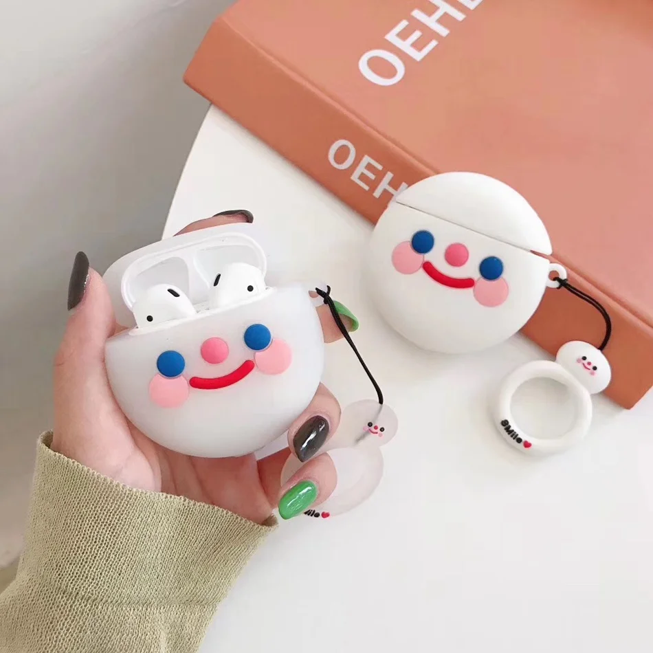 3D чехол для наушников Airpods чехол силиконовый милый чехол с изображением животного для Airpods 2 Чехол японские суши куколные столовые принадлежности крышка с брелком