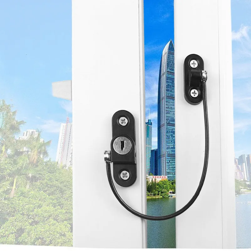 

Anti-Theft Door Chain Safety Baby Window Restrictor Child Lock Zinc Alloy Sliding Door Latch Limiter Home Hardware Accessories