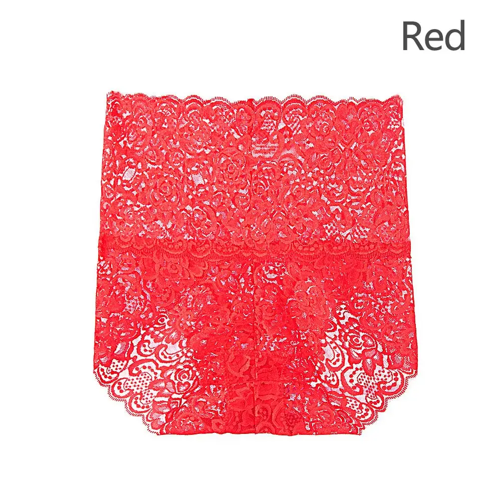 red Сексуальное женское кружевное нижнее белье, трусики с высокой талией, кружевные трусики, нейлон+ хлопок, нижнее белье, короткое эластичное цветочное Ночное нижнее белье - Цвет: red