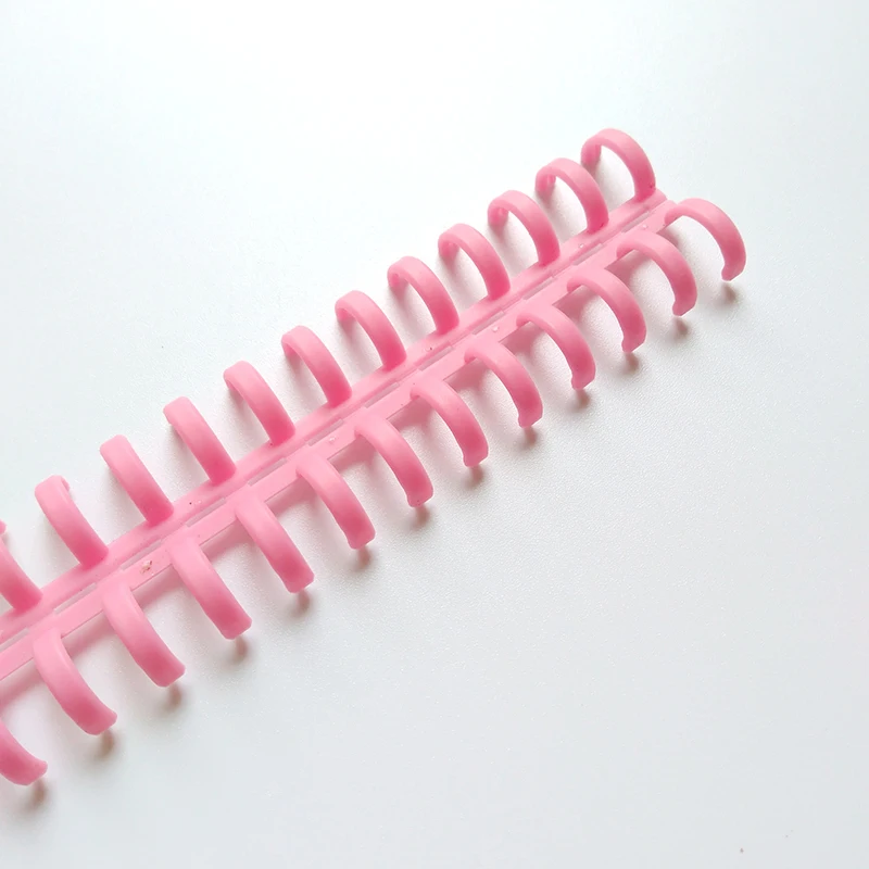 25 hole 12mm pink 12 мм пластиковый скоросшиватель для бумаг 25 отверстий россыпью листьев Связывание кольцо ручной работы катушки блокнот спиральная печать полосы Бар резка офисная поставка - Цвет: 25 hole 12mm pink
