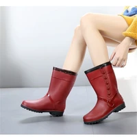 womens winter rain boots plush warm rain boots flat shoes womens waterproof ankle boots
