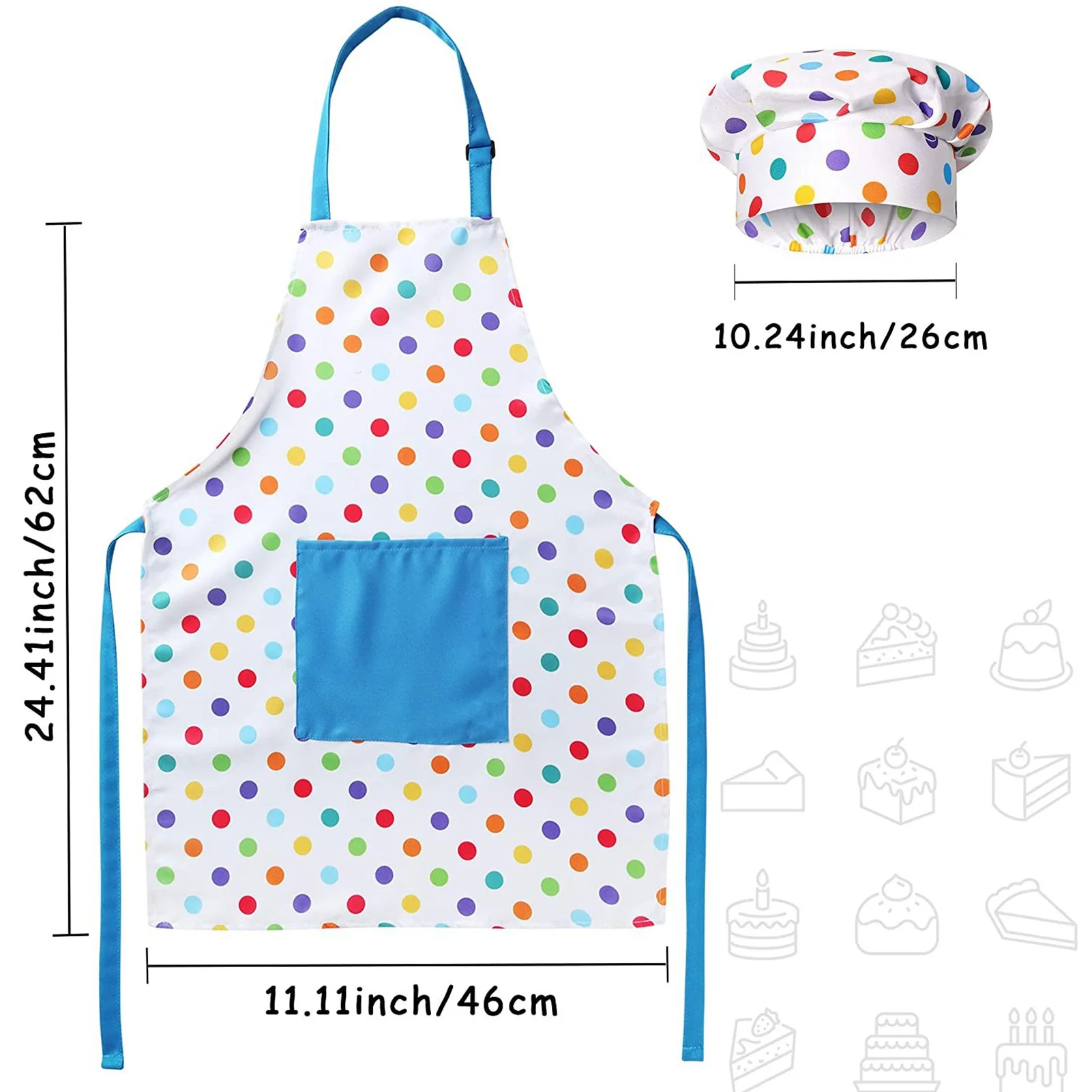 

Cake Decorating Supplies Kit with Apron Chef Hat Baking Supplies Adjustable Machine Washable durable Safe Material Best Gift