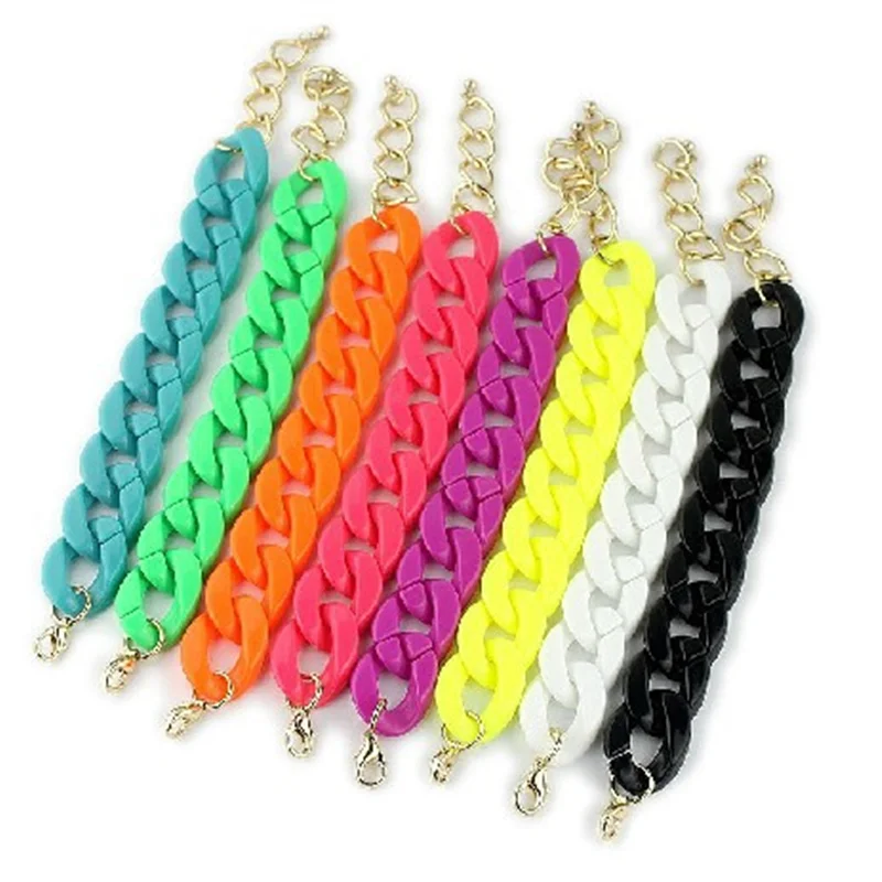 Новый браслет из семи цветов модный Женская застежка в стиле панк ювелирные