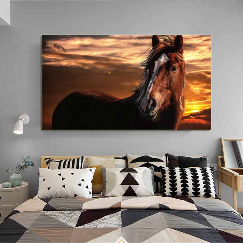 Современное настенное украшение с животными Постер лошадью Настенная картина на