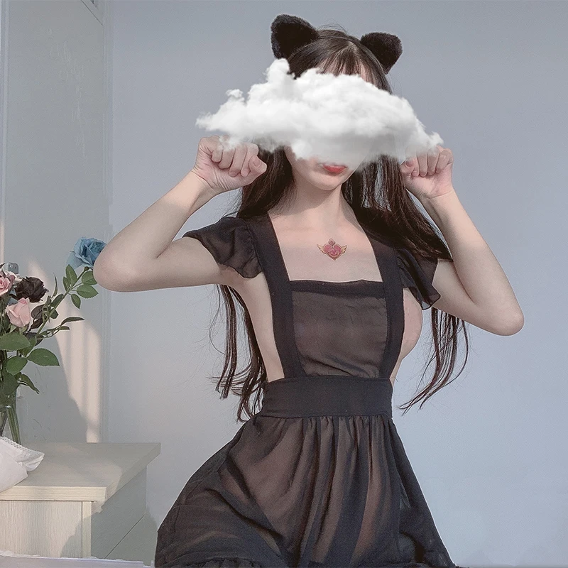 

Пикантная кружевная Пижама, милая шифоновая Пижама с глубоким v-образным вырезом, комплект ночного белья для женщин, ночная рубашка