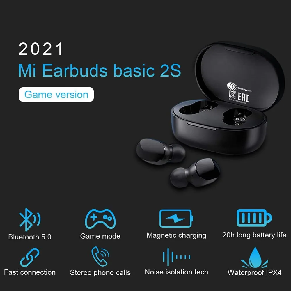 Xiaomi Mi True Wireless Earbuds Basic 2S, Bluetooth 5.0 Touch Control Low Latency Stereo Gaming Mode Headphones with Mic enlarge