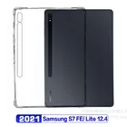 Прозрачный чехол для планшета 2021 дюйма для Samsung Galaxy Tab S7 FE Lite 12,4 5G T736 T735 T970, тонкий чехол из ТПУ с защитой от падения