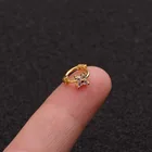 1 шт. простой маленький циркониевый мини-цветок, ободок для ушей, хрящевой Кафф, клипса, серьга, симпатичный медный ободок 5 мм, ювелирные изделия Для Пирсинга Ушей