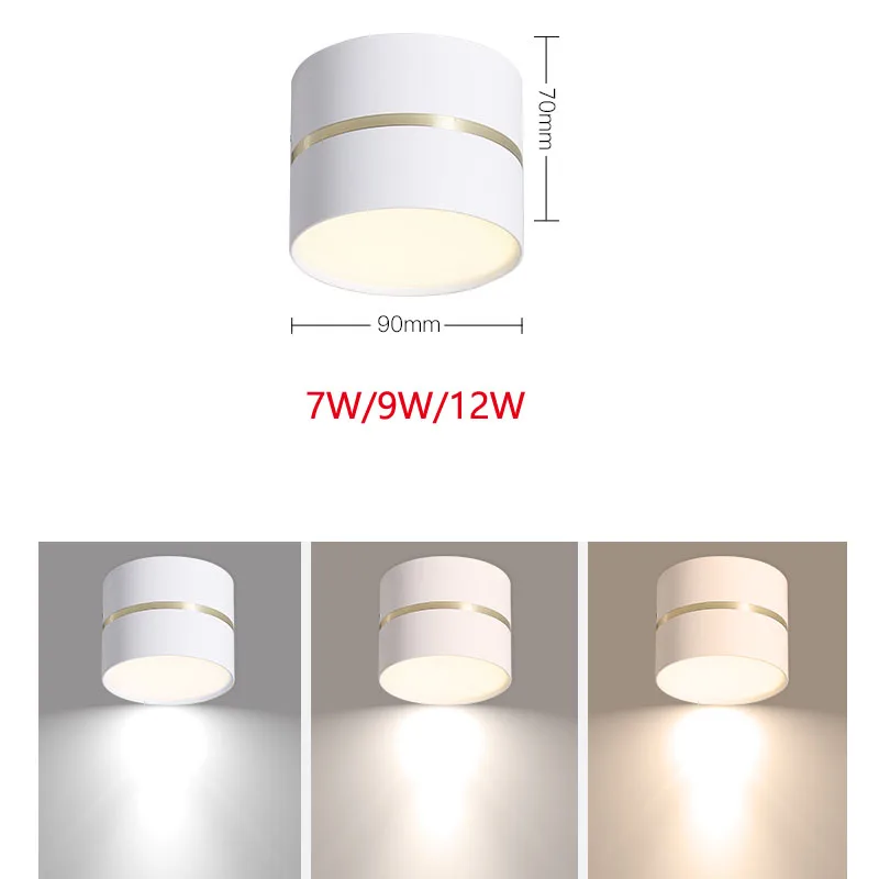 

Decorative LED Downlight Anti-glare 7W 9W 12W Living Room Bedroom Aisle Store Surface Mounted Downlight 220V Ceiling Lamps