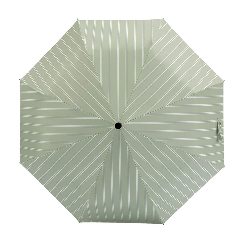 

Складной женский зонт с защитой от солнца и дождя, Модный Солнечный зонт в полоску с черным покрытием и защитой от УФ-лучей, с защитой от ветр...