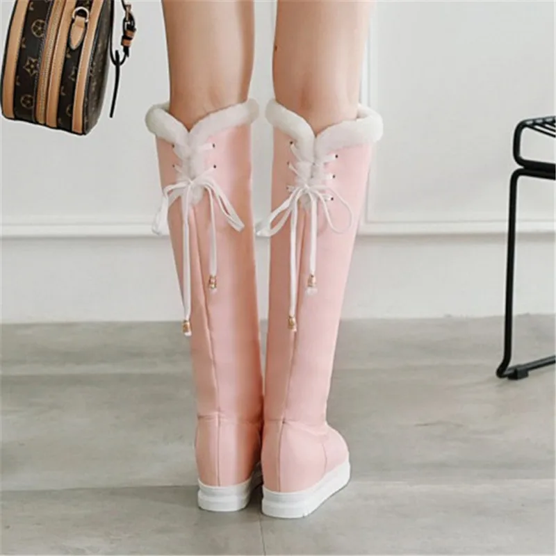 PXELENA плюшевые толстые меховые высокие сапоги для снежной погоды женские зимние