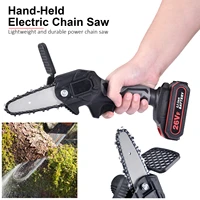 4 inch electric mini chain saws pruning chainsaw cordless garden tree logging trimming saw for wood cutting with lithium battery