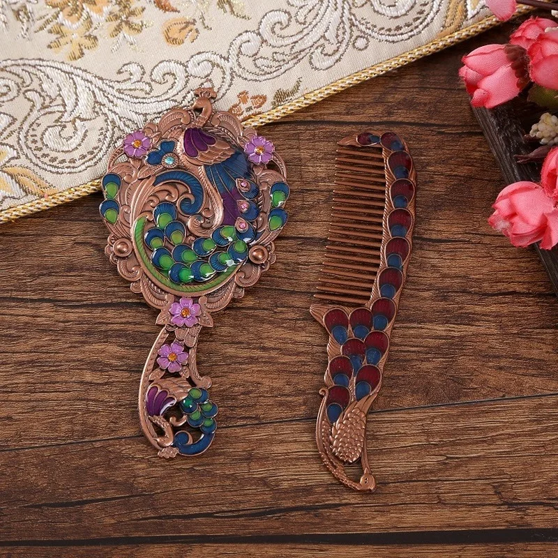 Китайское винтажное зеркало CASHOU58 с вырезами стразы искусственная резьба в