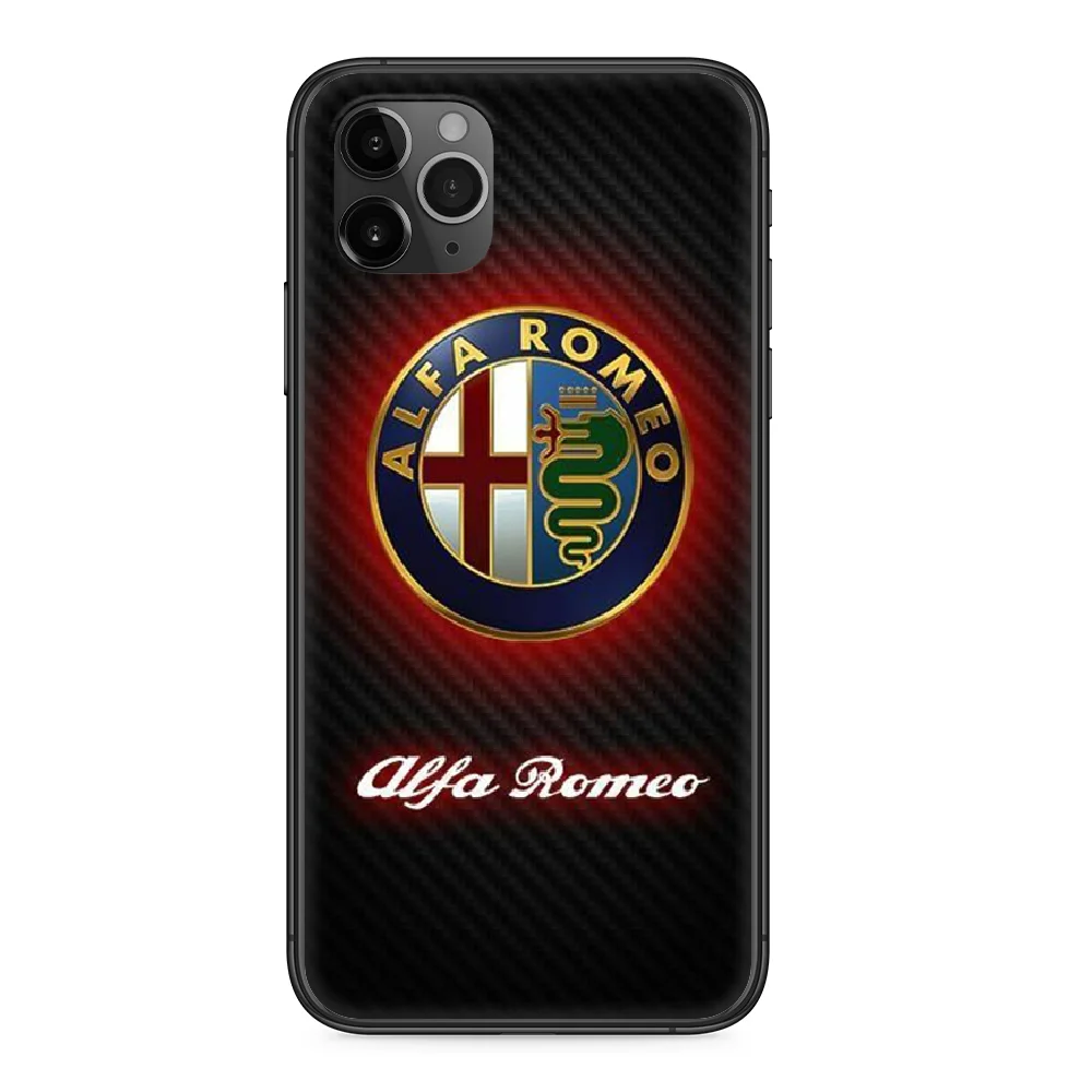 

Alfa Romeo car logo Phone case For iphone 4 4s 5 5S SE 5C 6 6S 7 8 plus X XS XR 11 PRO MAX 2020 black cell cover luxury bumper