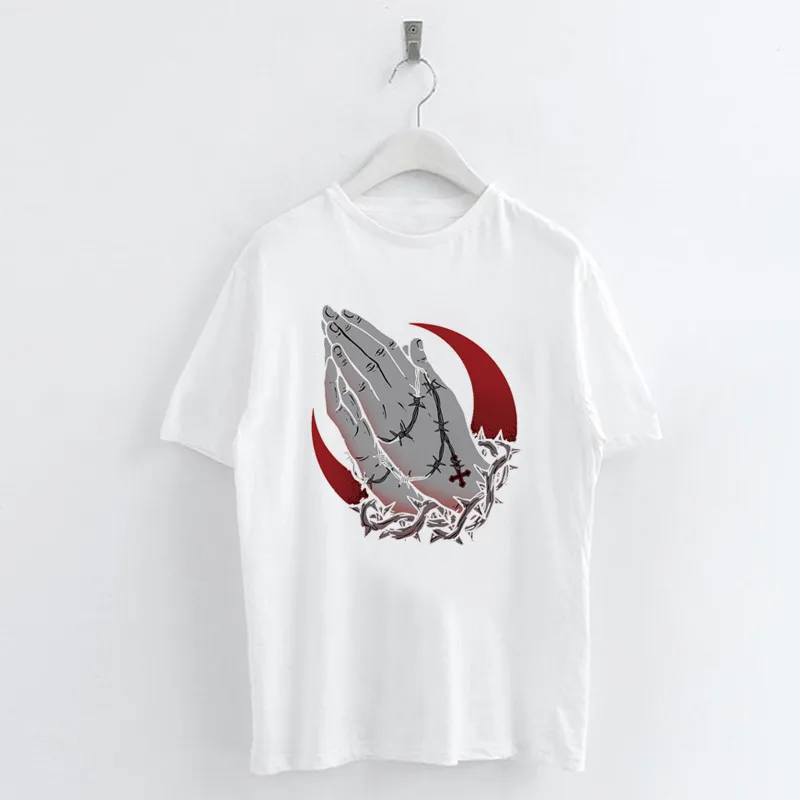 Qlychee/белые женские футболки с принтом Born SINNER круглым вырезом летняя женская