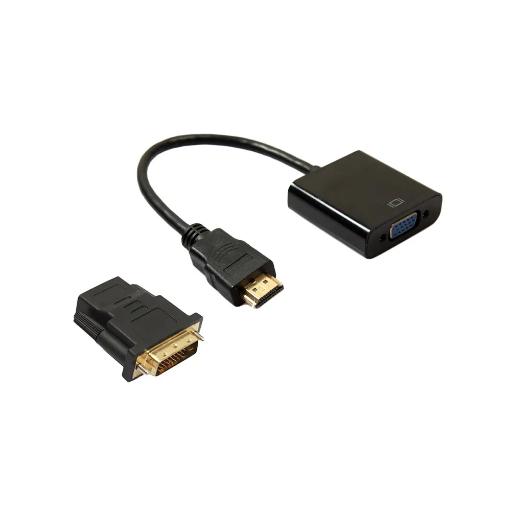 Адаптер-конвертер для кабеля 24 + 1 контактный штекер-HDMI в VGA 15 контактов разъем