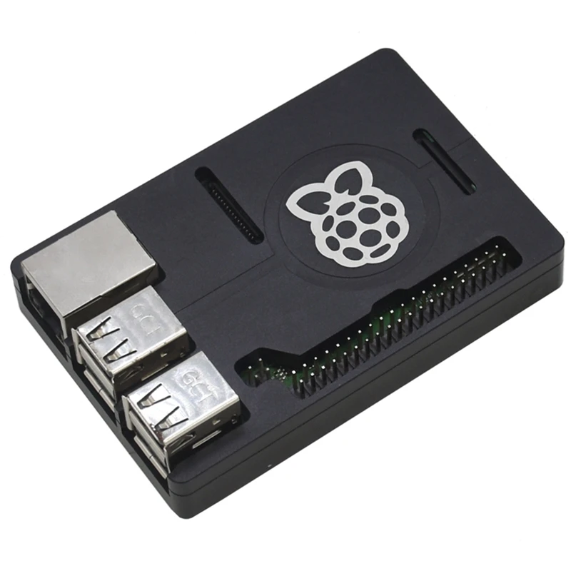 Raspberry Pi 3 Model B + чехол Черный ЧПУ Алюминий ультра-тонкий металлический корпус с 4